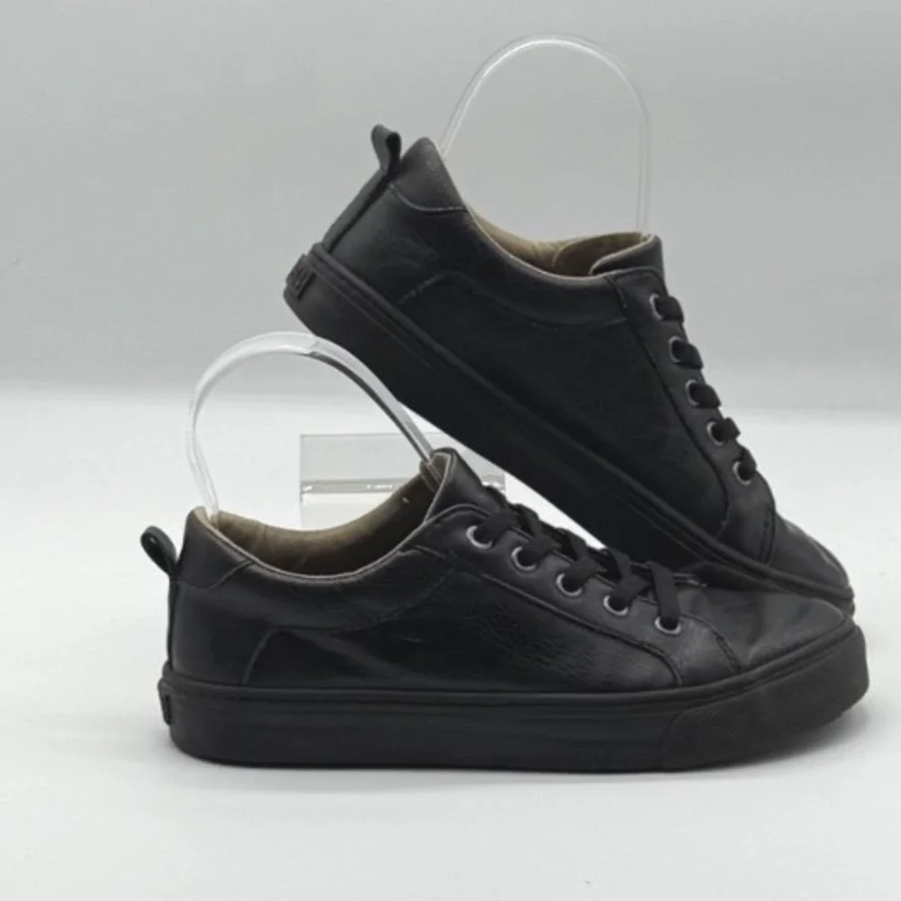 Old Navy Everyday Sneakers Kids Size 3 Black Faux Leather Low Top  Unisex‎